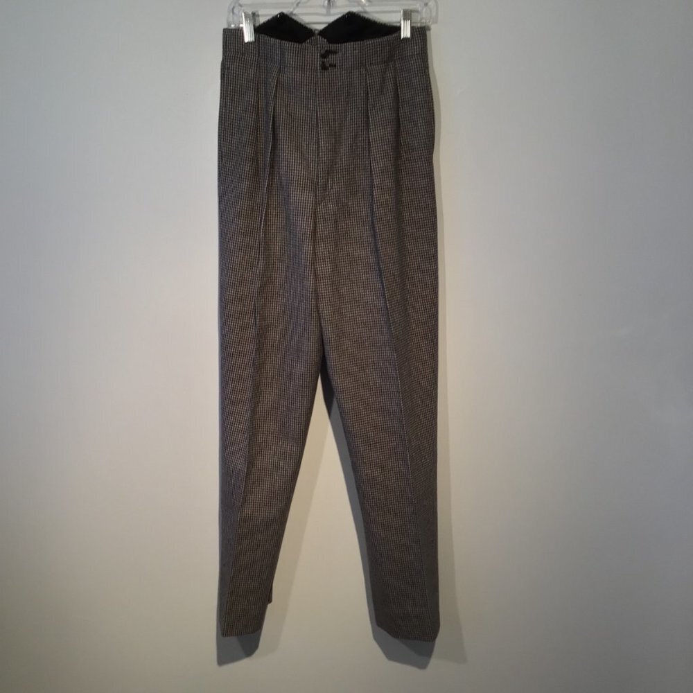 Lou Myles Designator Pleated Houndstooth Pants  Size 30